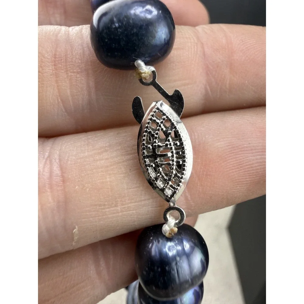 Vintage Bracelet Beaded Imitation Pearl Peacock Oil Slick 9